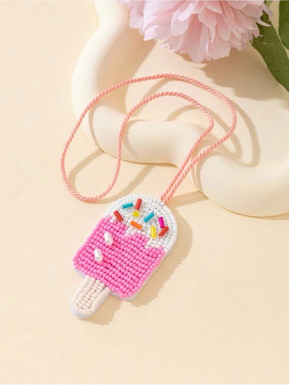 Popsicle Hand-Beaded Bag Charm NEW